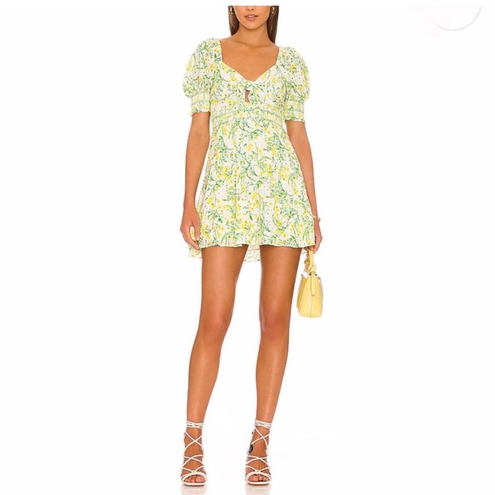Alice + Olivia Kristie Mini Dress in Sun Ditsy Off White Floral Eyelet 8